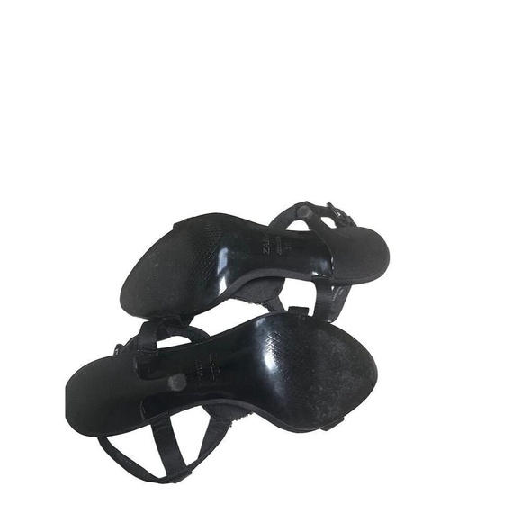 Zara Womens Black Rhinestone Peeptoe Gladiator Sandals Shoes size 7.5 (38) - Picture 3 of 5